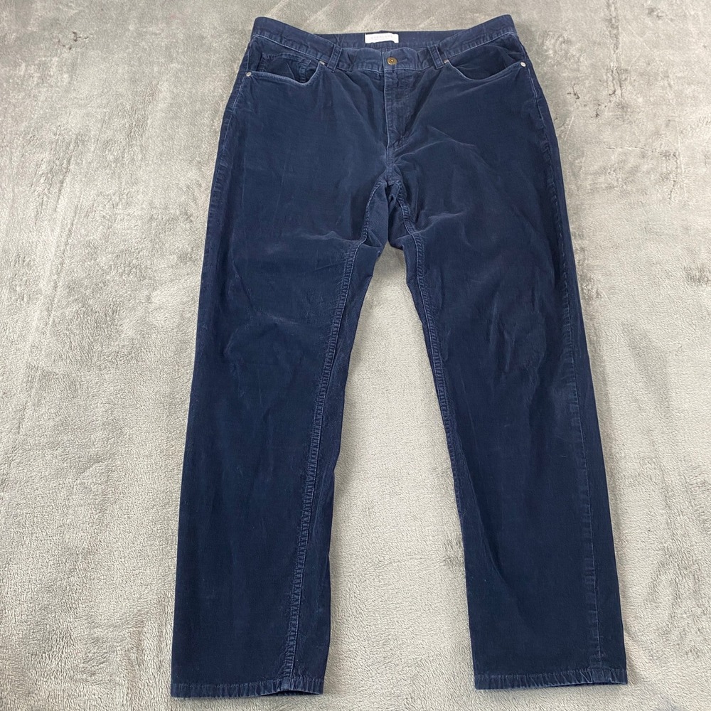 Everlane Corduroy Pants Men 36x32 Navy Blue Slim Straight Preppy Casual Trousers